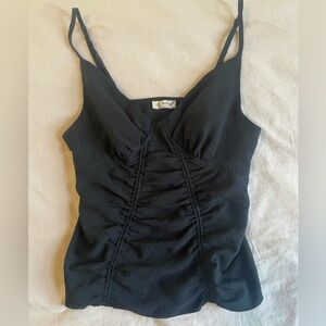 Free People ruched black tank